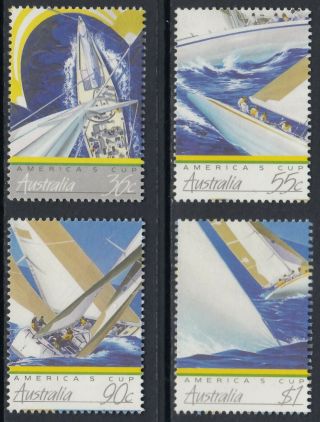 Australia 1987 Americas Cup Yachts Set Sg 1046 - 1049 Mnh