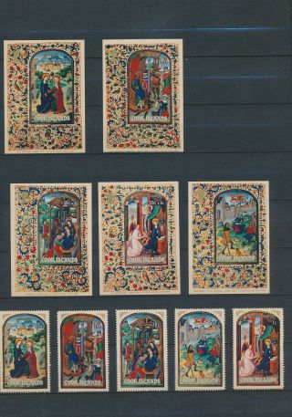 Gx03616 Cook Islands 1973 Religious Art Paintings Fine Lot Mnh