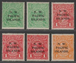 Guinea 1915 Kgv Nw Pacific Islands Overprint Selection To 4d Sg65 - Sg70