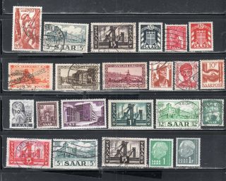 Germany Saargebiet Saar Stamps Canceled & Hinged Lot 198