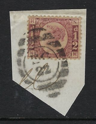 Gb Line Engraved :1870 1/2d Rose - Red Plate 3 - N - H Sg48 On Piece