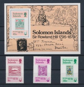 Lk69291 Solomon Islands Sir Rowland Hill Fine Lot Mnh