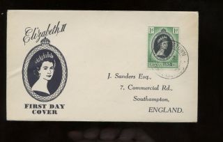 Cayman Islands Qe Coronation Fdc First Day Cover 1953