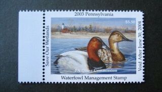 2003 Pennsylvania State Duck Migratory Waterfowl Stamp Mnhog