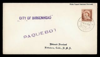 Dr Who 1958 Zealand Paquebot City Of Birkenhead Ship Curacao To Usa E52901