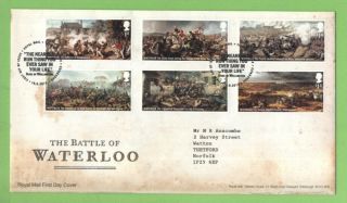 G.  B.  2015 Battle Of Waterloo Set On Royal Mail First Day Cover,  Tallents House