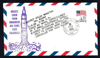 Secret Naval Spy Satellites Launch 1986 Space Cover (2128)