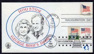 1989/1981 Reagan & Bush Inaugurations - Andrews Dual Inaugural Event Cover Pc76