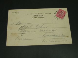 Egypt 1904 Picture Postcard To Switzerland 29939