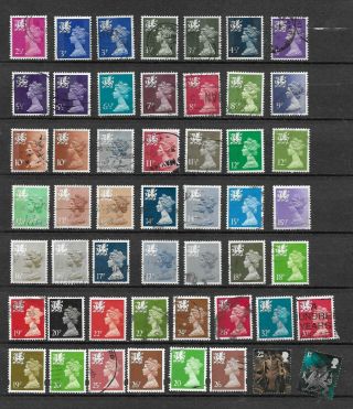 1971/93 Qeii Wales Selection Of 51 Vfu Different Stamps (5)