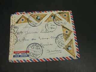 Egypt 1960s Censored Airmail Cover To Switzerland 29954