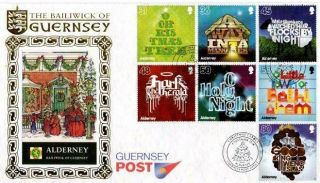 Benham Alderney Christmas Fdc 4 - 11 - 10 Guernsey Post Office Shs F4