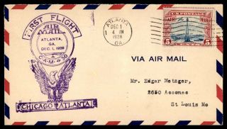 Mayfairstamps 1928 Us Flight Georgia Chicago To Atlanta Cover Wwb_38997