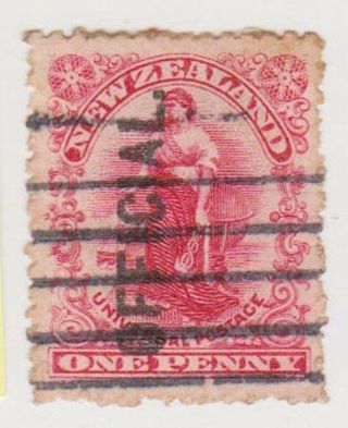 (nzk37) 1901 Nz 1d Red Universal Penny Official (n)