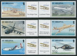 2003 St Helena Centenary Of Powered Flight Set Of 6 Fine Mnh With Tabs