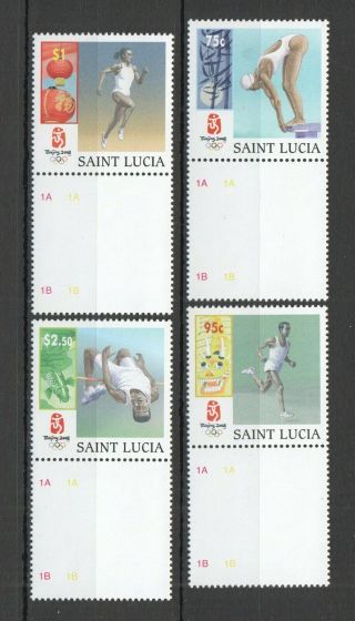 W9 Saint Lucia Sport Olympic Games Beijing 2008 1271 - 74 1set Mnh