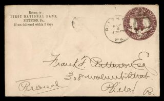 Dr Who 1893 Pittston Pa Fancy Cancel Stationery Bank Corner E49710