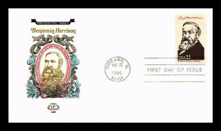 Dr Jim Stamps Us President Benjamin Harrison House Of Farnum Fdc Cover