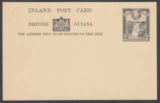 British Guiana Kgvi 2c Grey Stationery Postcard;