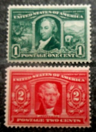 Buffalo Stamps: Scott 323 - 324 Louisiana Purchase,  Nh/og & Vf,  Cv = $130