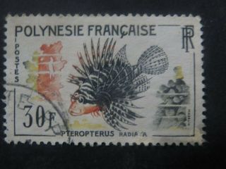French Colonies - French Polynesia 30f Lionfish 1962 - High Cv