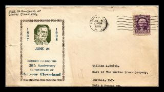 Dr Jim Stamps Us Grover Cleveland Death Anniversary Monarch Size Cover 1936