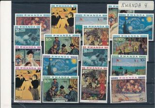 D279810 Rwanda Paintings Selection Of Mnh Stamps