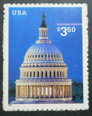 U.  S.  Stamps: Scott 3472,  $3.  50,  Multi. ,  The Capitol Dome,  Issue Of 2001,  Ognh