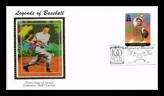 Dr Jim Stamps Us Mickey Cochrane Legends Of Baseball Colorano Silk Fdc Cover