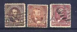 Us Stamps - 254 - 256 - - 4 - 6 Cent 1894 Small Bank Note Issues - Cv $47