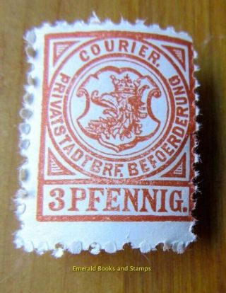 Ebs Germany Private Post Stettin 1895 Courier Privatstadtbrf.  Befoerderung 3 Pf.