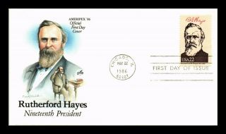 Dr Jim Stamps Us Rutherford Hayes 19th President Ameripex Fdc Cover