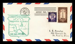 Dr Jim Stamps Us Am 144 Los Angeles First Flight Air Mail Cover Avalon 1960