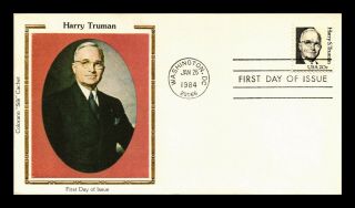 Dr Jim Stamps Us President Harry Truman Colorano Silk Fdc Cover Washington Dc