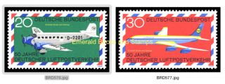 Ebs Germany 1969 50th Anniversary German Airmail Michel 576 - 577 Mnh