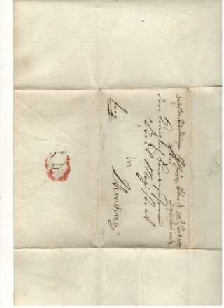 1807 Germany Stampless Folded Letter,  Revenue Stamped Paper,  W/seal & Watermark