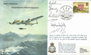 Avro Lancaster Disbandment Of No.  617 Squadron Raf Flown Cover 1981 Jersey U864
