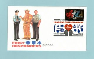 U.  S.  Fdc Graebner Cachet - Honoring First Responders From 2018