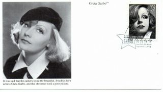 Us Fdc 3943 Greta Garbo,  Mystic Stamp Company (9496)