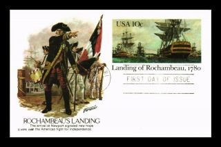 Dr Jim Stamps Us Rochambeau Landing First Day Cover Newport Rhode Island