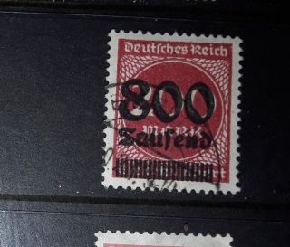 Deutches Reich 1923 Inflation Surcharged Stamp Sg 296 Fine