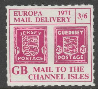 Cinderella 6375 - 1971 Gb Postal Strike - Channel Islands 3s6d U/m