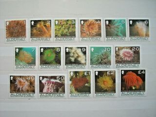 Alderney 2004 Corals & Anemones Definitive Set Of 16 Mnh Sga288/308
