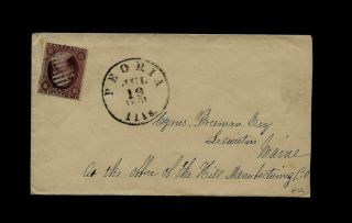 1861 Peoria,  Il - Cover With Civil War Notes On Wounded & Pow 