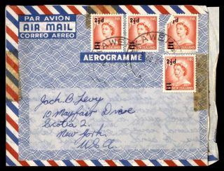 Mayfairstamps Zealand 1961 Kaweraua Air Mail To Scotia Ny Usa Air Letter Wwb
