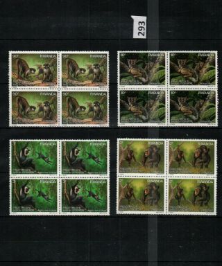 Gh 4x Rwanda 1988 - Mnh - Animals - Monkey