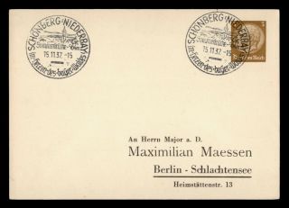 Dr Who 1937 Germany Schonberg Postal Card Stationery C126398