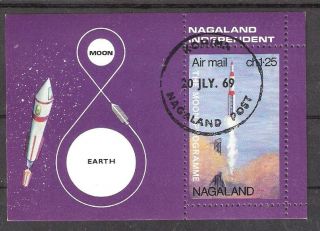 Nagaland 1969 Space Travel First Day Of Issue Souvenir Sheet
