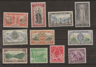 Zealand 1946 Peace Issue Set Of 11 Mh