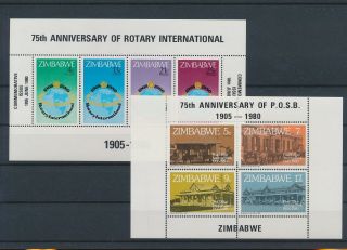 Lk78962 Zimbabwe Anniversary Post Office Rotary Sheets Mnh